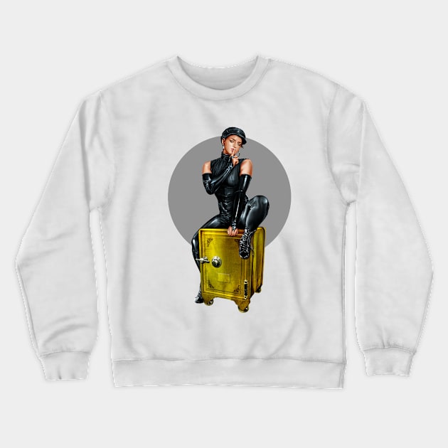 Cat Burglar - Pin up Crewneck Sweatshirt by flipation